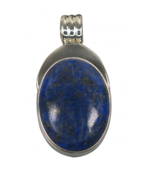 Oval Lapis Lazuli Pendant, Sterling Silver